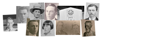 Barlows clockwise from left: Lester M., George M., Howard S., Arthur W., Emmett Virgil tombstone, Eldridge, Simon S., Arthur W. & William S., Donia A., and William E.